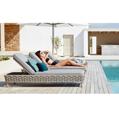 Garten-Patio-Pool Möbel-Pool Sun Seil im Freien gesponnenes Chaise Lounge Chair Khaki For