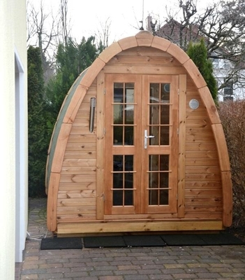 Roter Cedar Barrel Outdoor Sauna Room mit Personen-Größe der Sauna-Heizungs-2
