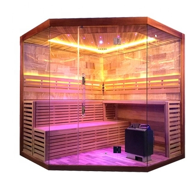 Reiner kanadischer Schierling/roter Cedar Corner Sauna Steam Room 6KW 220V mit Steinsalz-Raum