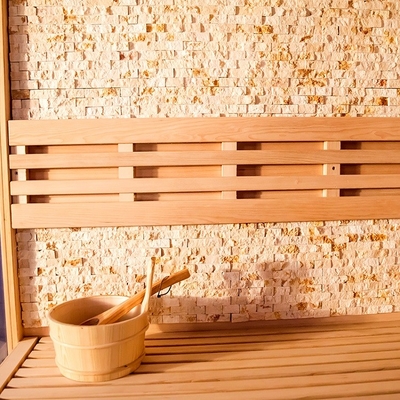 Reiner kanadischer Schierling/roter Cedar Corner Sauna Steam Room 6KW 220V mit Steinsalz-Raum