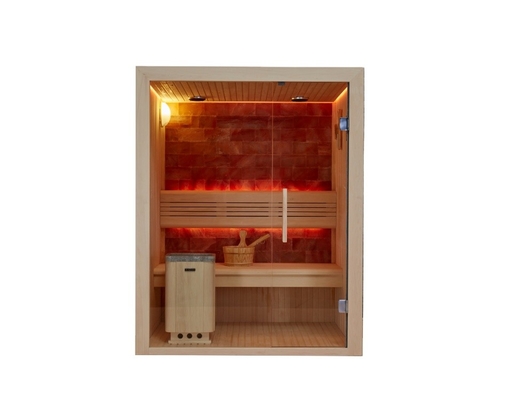Kundengebundener Luxusfelsen-Stein-Salz-Badekurort-Raum hölzerner roter InnenCedar Aspen Sauna Room