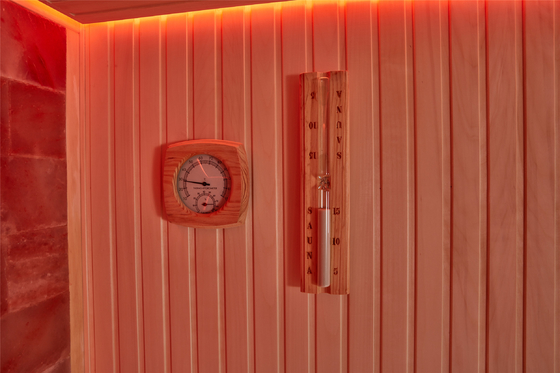 Kundengebundener Luxusfelsen-Stein-Salz-Badekurort-Raum hölzerner roter InnenCedar Aspen Sauna Room