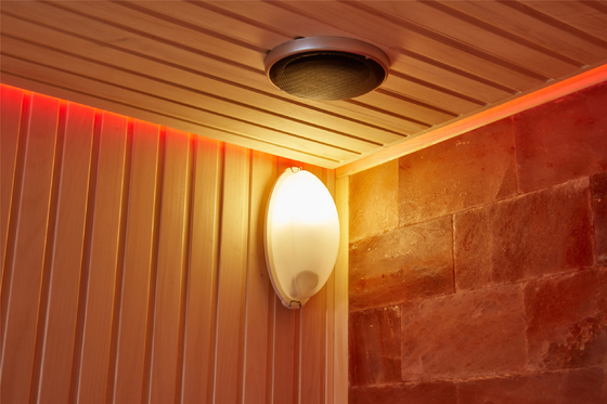 Kundengebundener Luxusfelsen-Stein-Salz-Badekurort-Raum hölzerner roter InnenCedar Aspen Sauna Room