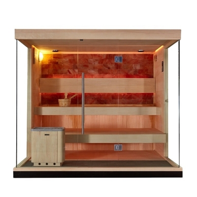 Hölzerner Aspen Reder Harvia Stone Salt-Sauna-Raum-tragbarer trockener Sauna-Raum im Freien