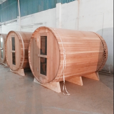 Klarer Grad roter Cedar Barrel Sauna 4Person 6kw ohne Portal für Saunen im Freien