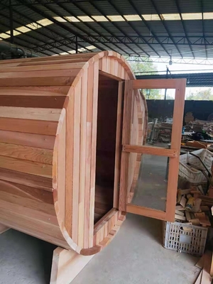 Klarer Grad roter Cedar Barrel Sauna 4Person 6kw ohne Portal für Saunen im Freien