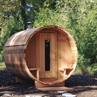 Personen-im Freien rote Cedar Barrel Sauna House For-Familie des Dampf-Runden-Fass-Sauna-Raum-6