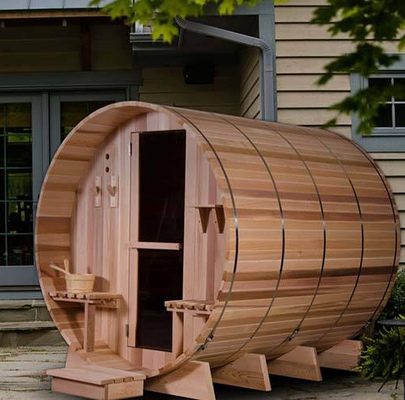 Personen-im Freien rote Cedar Barrel Sauna House For-Familie des Dampf-Runden-Fass-Sauna-Raum-6