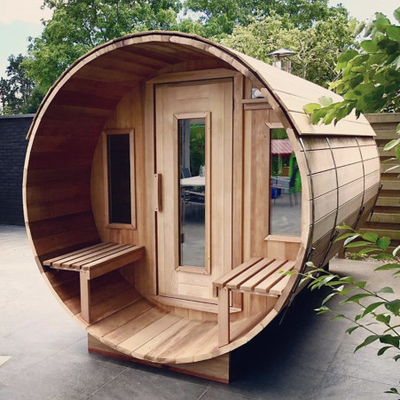 Personen-im Freien rote Cedar Barrel Sauna House For-Familie des Dampf-Runden-Fass-Sauna-Raum-6