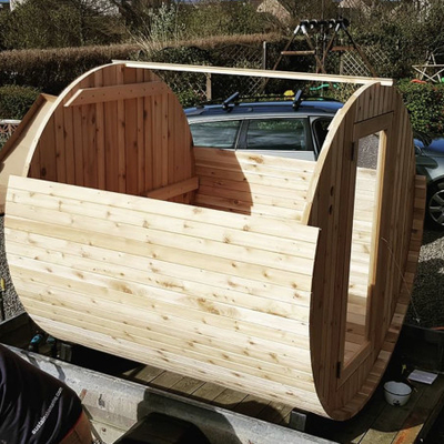 Personen-im Freien rote Cedar Barrel Sauna House For-Familie des Dampf-Runden-Fass-Sauna-Raum-6
