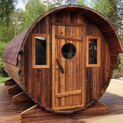Personen-im Freien rote Cedar Barrel Sauna House For-Familie des Dampf-Runden-Fass-Sauna-Raum-6