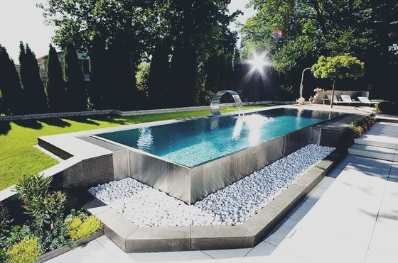 Edelstahl-Struktur-Pool-Landhaus-Lux Relax-Gewohnheit im Freien über Grundpool