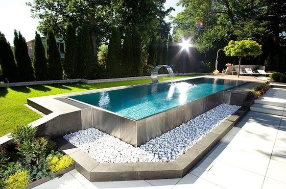 Edelstahl-Struktur-Pool-Landhaus-Lux Relax-Gewohnheit im Freien über Grundpool