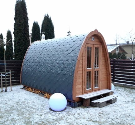 Roter Cedar Barrel Outdoor Sauna Room mit Personen-Größe der Sauna-Heizungs-2