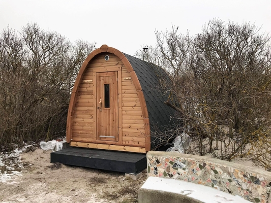 Roter Cedar Barrel Outdoor Sauna Room mit Personen-Größe der Sauna-Heizungs-2