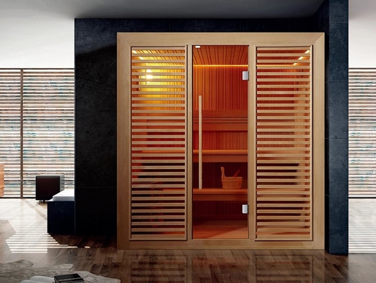 Schierling oder rote Cedar Steam Wooden Traditional Sauna-Innen4 menschen Sauna-Raum