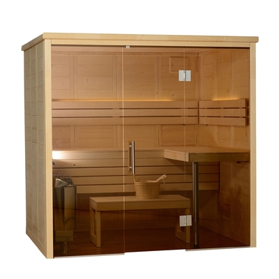 Traditioneller trockener Sauna-Raum der gezierten Innen-Personen-3-4 mit Sauna-Steinen