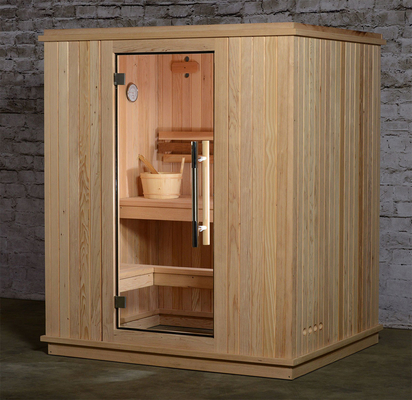 Traditionelles Dampfsaunaraum Kanadiers mit 2-3 Personen hölzernes InnenRed-cedar-Fertigsaunakasten