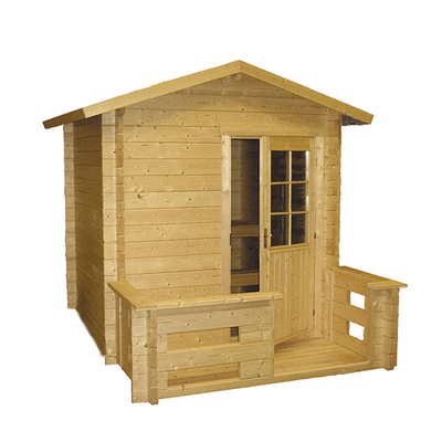 Traditionelle nordische gezierte hölzerne Dampf-Sauna-Kabine der Personen-4-6 im Freien
