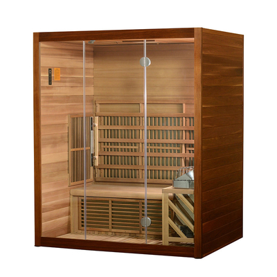 Innenred-cedar 4 Person niedriger Spektrum-Saunainfrarotraum EMF weiter voller für Haus